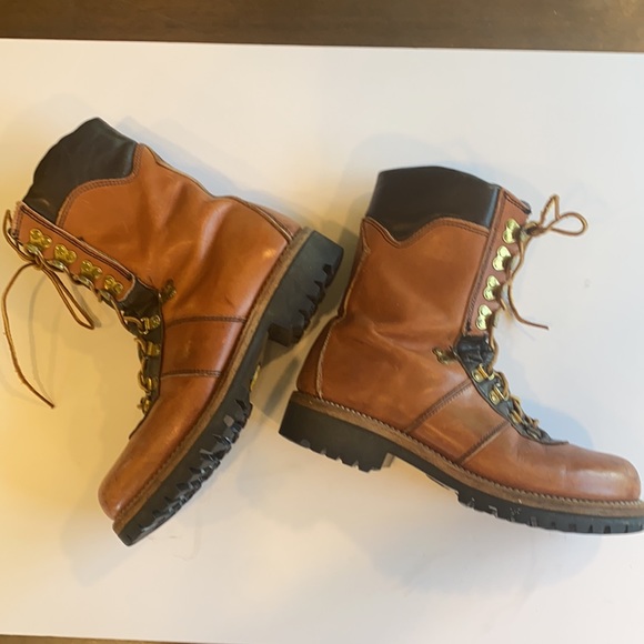 Vibrant-Steele Toe, Vintage, Brown Leather Boots - Picture 5 of 8